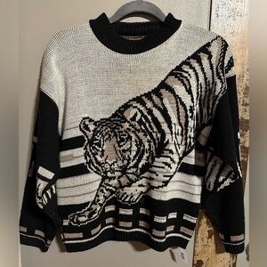 Vintage Tiger Crew Neck Sweater M